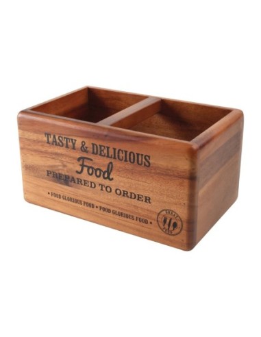 Rangement de table en acacia avec ardoise T&G Woodware Food Glorious Food