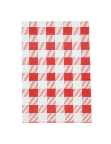 Papier ingraissable vichy rouge 190 x 310mm (lot de 200)