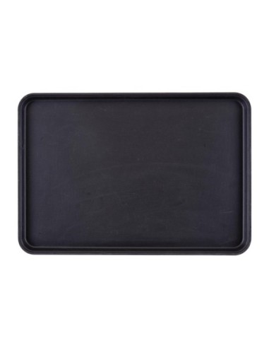 Plateau de service rectangulaire fibre de verre antidérapant Camtread Cambro noir 450x650mm (Lot de 6)