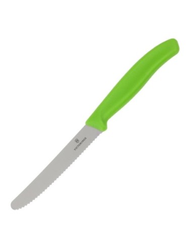 Couteau à tomate lame dentée Victorinox vert 11cm