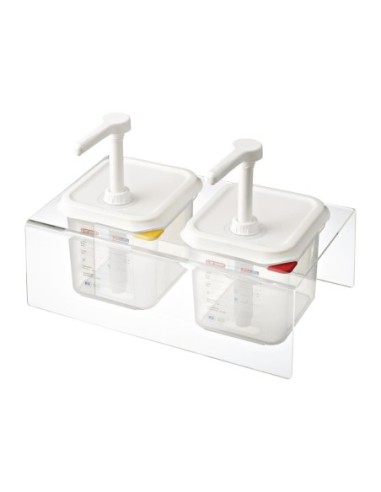 Lot de 2 distributeurs de sauce Araven GN 1/6 transparents 2.6L