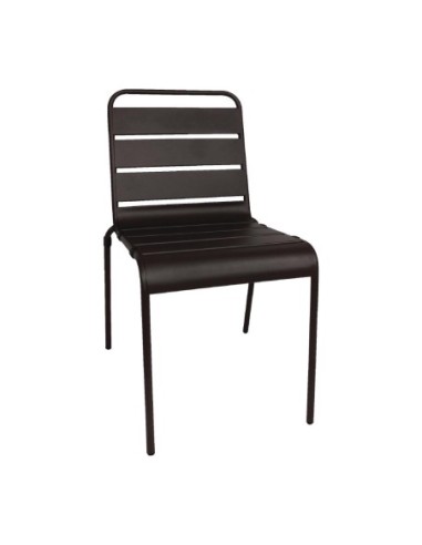 Chaise à lattes en acier Bolero noire lot de 4