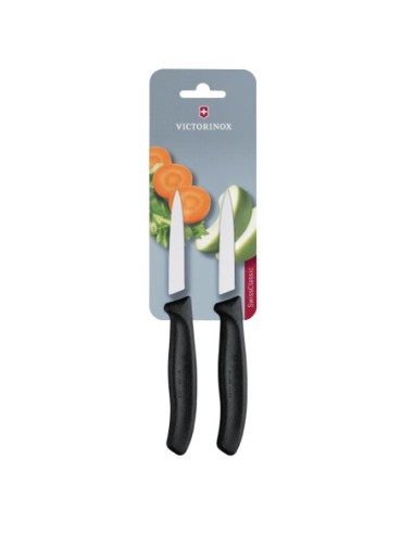 Couteaux d¿office pointus Victorinox 8cm noirs (lot de 2)