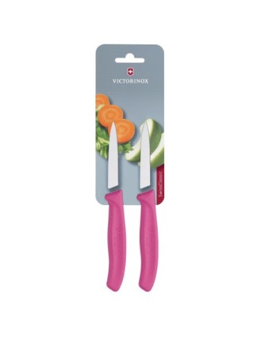 Couteaux d¿office pointus Victorinox 8cm roses (lot de 2)