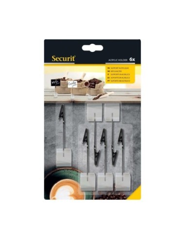 Porte-étiquettes en acrylique Securit (lot de 6)