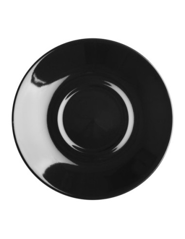 Soucoupes Olympia Café noires 160mm (lot de 12)