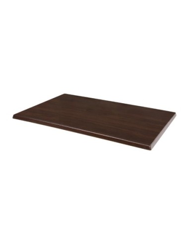 Plateau de table rectangulaire pré percé Bolero coloris marron foncé