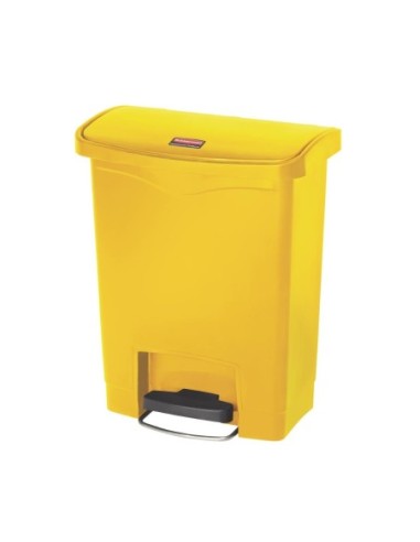 Poubelle à pédale frontale large Slim Jim Step-On Rubbermaid jaune 30L