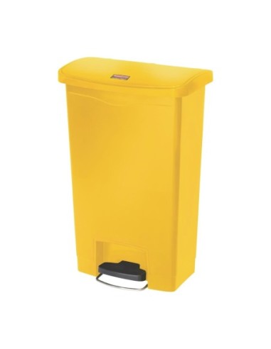 Poubelle à pédale frontale large Slim Jim Step-On Rubbermaid jaune 50L