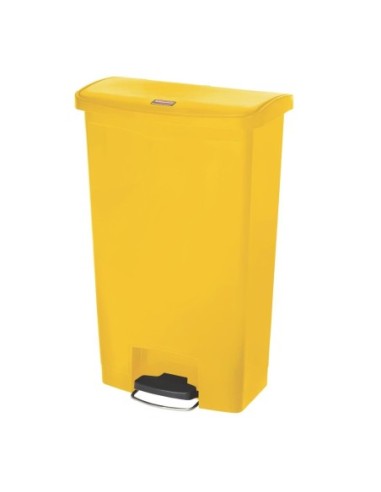 Poubelle à pédale frontale large Slim Jim Step-On Rubbermaid jaune 68L