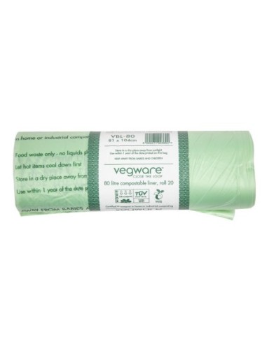 Sacs poubelle compostables Vegware Biobag 80L (lot de 240)