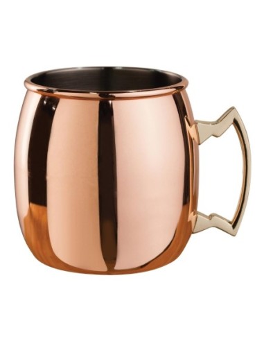 Mug incurvé plaqué cuivre poignée en laiton Moscow Mule Beaumont 500ml