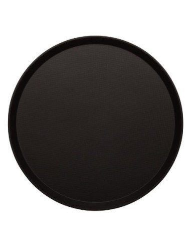 Plateau rond fibre de verre antidérapant Treadlite Cambro noir 35,5 cm