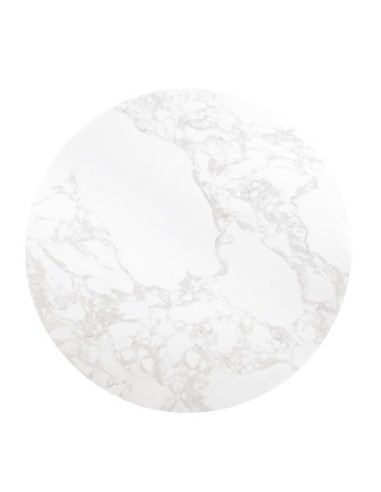 Plateau de table rond effet marbre Bolero blanc 600mm