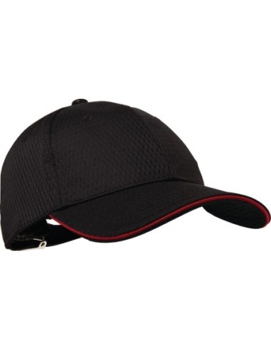 Casquette baseball Cool Vent Chef Works noire et rouge