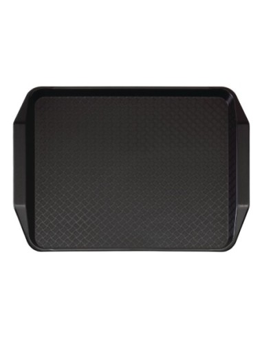 Plateau rectangulaire avec poignées en polypropylène Fast Food Cambro noir 43 cm