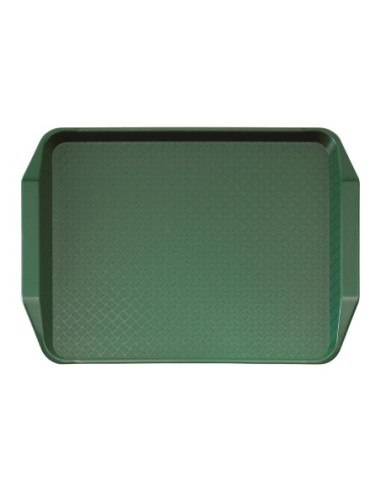 Plateau rectangulaire avec poignées en polypropylène Fast Food Cambro vert 43 cm