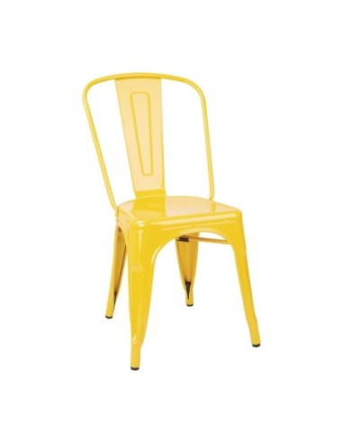 Chaises bistro en acier Bolero jaunes (lot de 4)