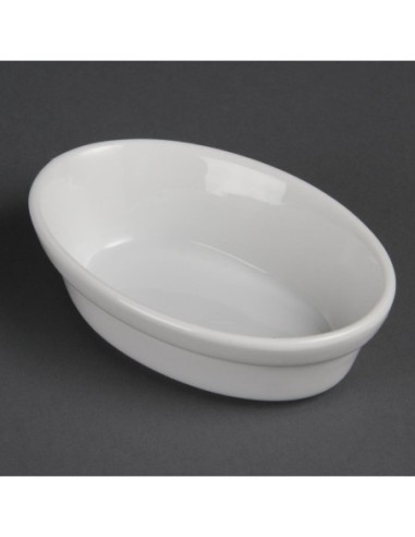 Plats à gratin ovales blancs Olympia 145 x 104mm (Lot de 6)