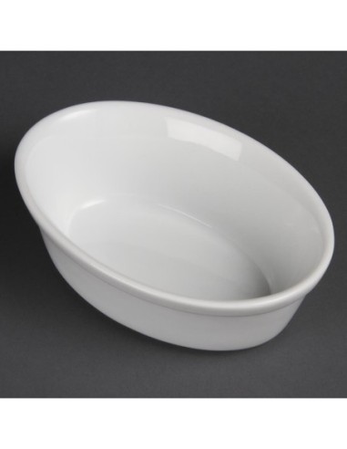 Plats à gratin ovales blancs Olympia 161 x 116mm (Lot de 6)