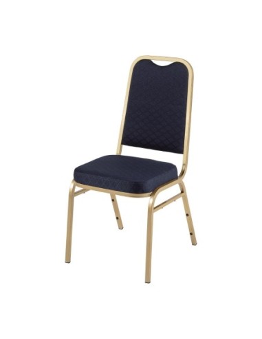 Chaises de banquet à dossier carré Bolero bleues (Lot de 4)