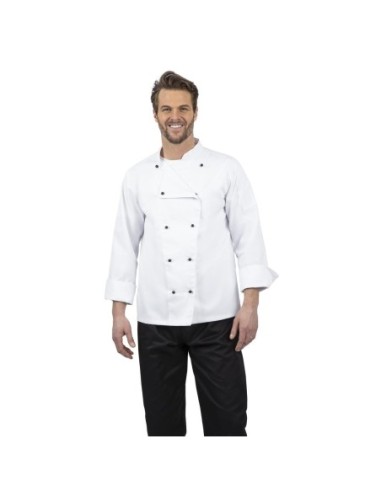 Veste de cuisine mixte Whites Chicago manches longues blanche L