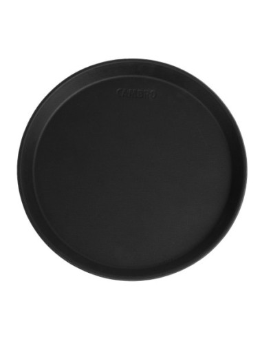 Plateau de service rond fibre de verre antidérapant Camtread Cambro noir 28 cm