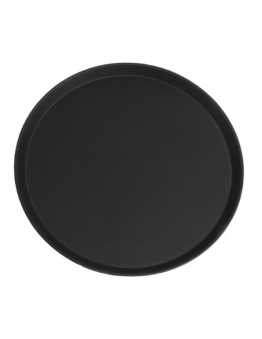 Plateau de service rond fibre de verre antidérapant Camtread Cambro noir 40,5 cm