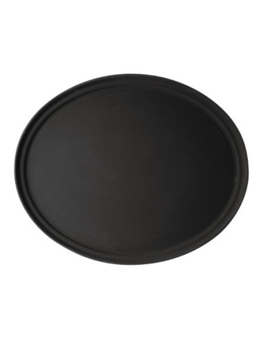 Plateau de service ovale fibre de verre antidérapant Camtread Cambro noir 60 cm