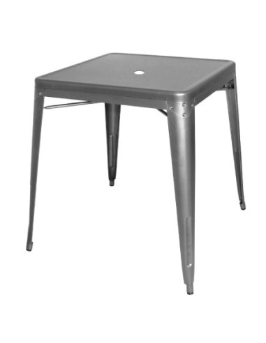 Table carrée en acier gris métallisé Bolero Bistro 668mm