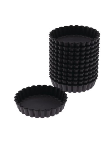 Moules à tartelette ronds cannelés Exoglass Matfer Bourgeat 100mm (lot de 12)