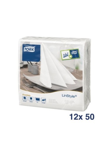 Serviettes blanches Linstyle Tork 400x400 (lot de 600)