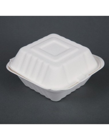 Boîtes à hamburger en bagasse Fiesta Compostable 152mm (Lot de 500)