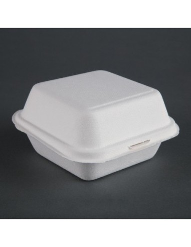 Boîtes à hamburger en bagasse Fiesta Compostable 155mm (Lot de 500)