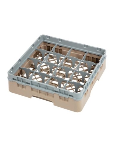 Casier à verres 16 compartiments Camrack Cambro beige hauteur max 92mm