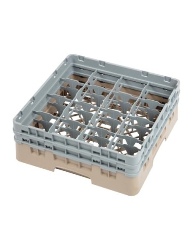 Casier à verres 16 compartiments Camrack Cambro beige hauteur max 133mm