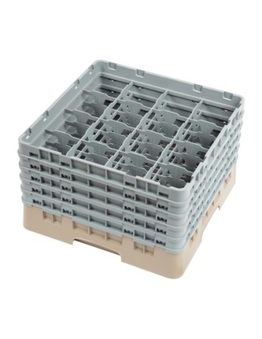 Casier à verres 16 compartiments Camrack Cambro beige hauteur max 257mm