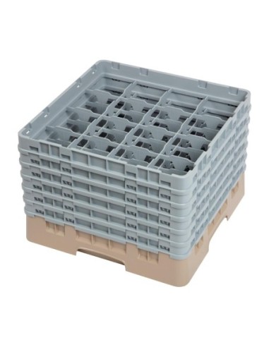 Casier à verres 16 compartiments Camrack Cambro beige hauteur max 298mm