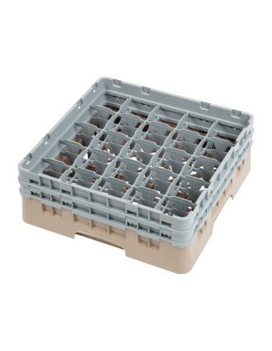 Casier à verres 25 compartiments Camrack Cambro beige hauteur max 133mm