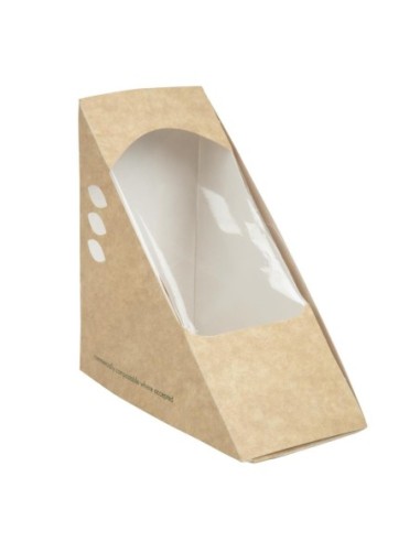 Boîtes sandwichs triangles kraft standards Vegware 65mm (x500)