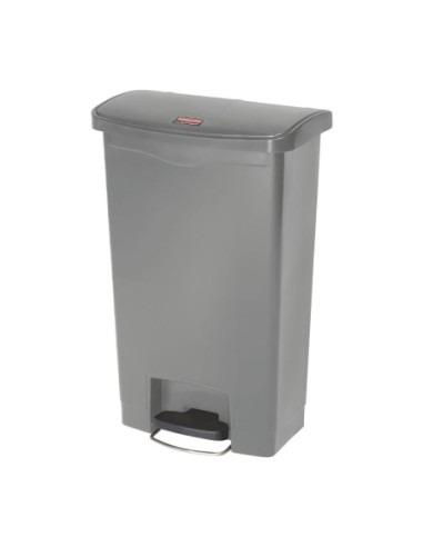 Poubelle à pédale frontale Rubbermaid Slim Jim grise 50L