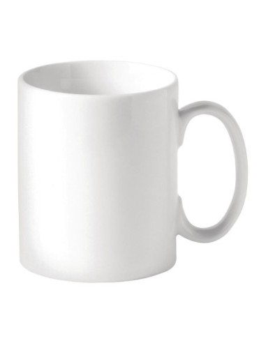 Mugs à bords droits blancs Utopia Titan 340 ml (lot de 48)