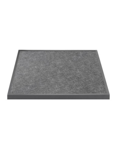 Plateau de table extérieur carré en verre trempé Bolero noir brossé bord gris 700 mm