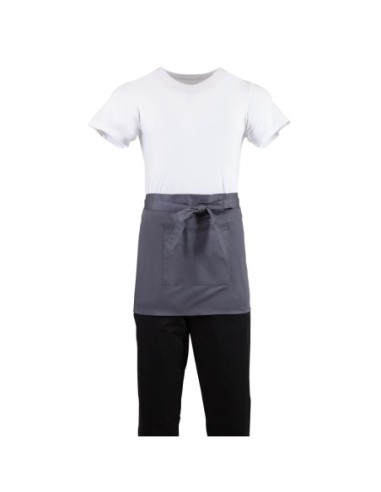 Tablier serveur court Whites gris anthracite