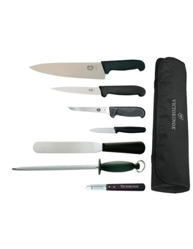 Ensemble de couteaux Victorinox Hygiplas et Vogue avec couteau chef 21,5cm et étui 