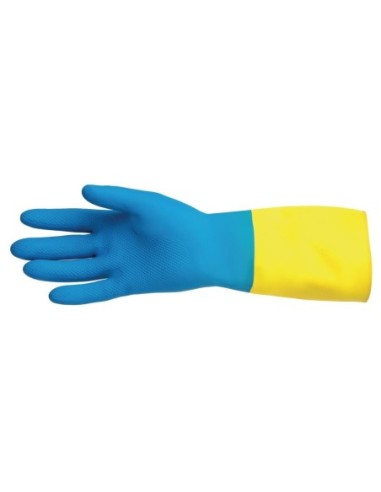 Gants étanches protection chimique légère bleus et jaunes Mapa Alto 405 L