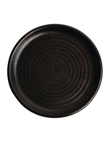 Assiettes plates noir mat Olympia Canvas 18 cm  (Lot de 6)