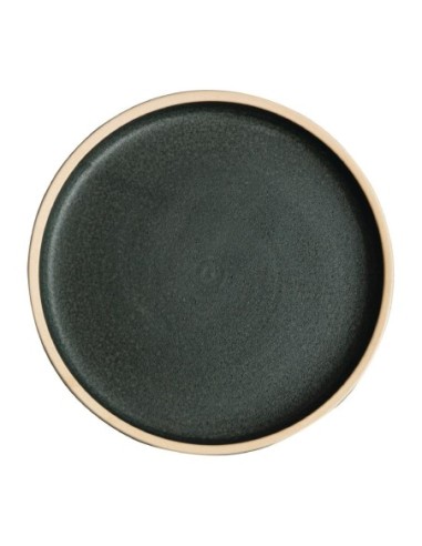 Assiettes plates bord droit vert bronze Olympia Canvas 18 cm  (Lot de 6)