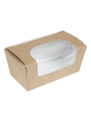 Boîtes à gâteau rectangulaires kraft compostables avec fenêtre Colpac (lot de 500)