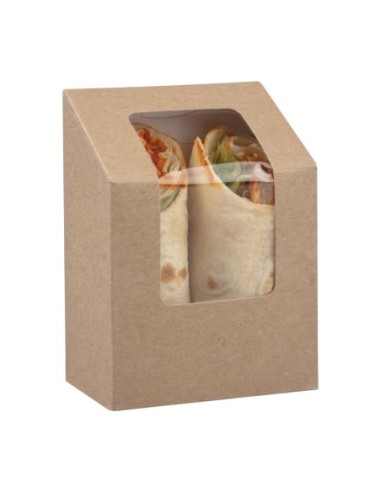 Boîtes à tortilla kraft compostables avec fenêtre PLA Colpac (lot de 500)